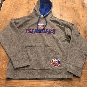 NHL NY Islanders Gray Pullover Hoodie Sweatshirt